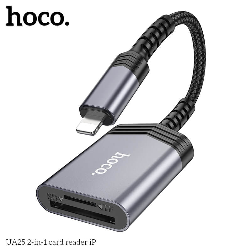 การ์ดรีดเดอร์ IOS LIGHTNING 2IN1 HOCO UA25 ความเร็วสูง 480MBPS รับไฟล์สูงสุด 2TB รองรับ OTG สำหรับ IPHONE 6-14_3