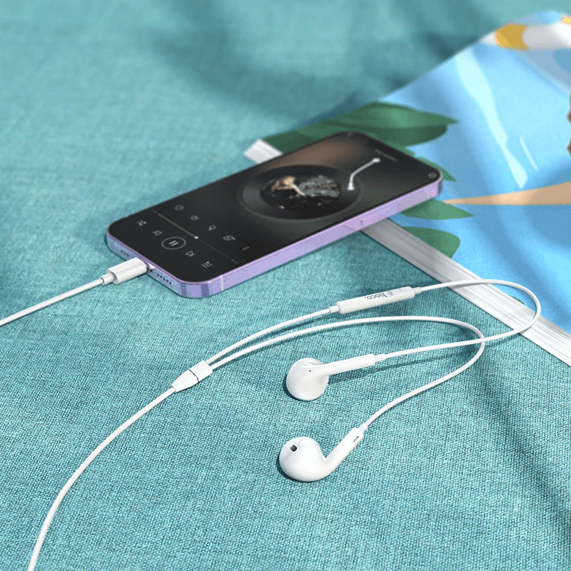 หูฟังมีสาย HOCO M111 สีดำ แจ็คไลท์นิ่ง สำหรับ IPHONE รุ่น 6-14 ไม่ต้องต่อบลูทูธ ไมค์ในตัว