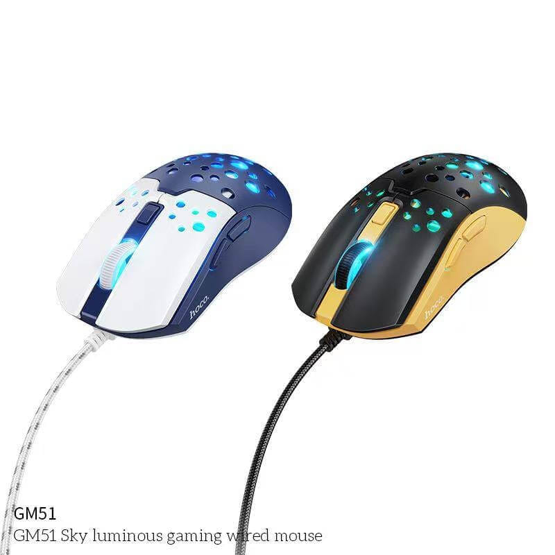 เมาส์เกมมิ่ง HOCO GM51 สีดำ ปรับ DPI 4 ระดับ สูงสุด 3600 สายยาว 1.5M