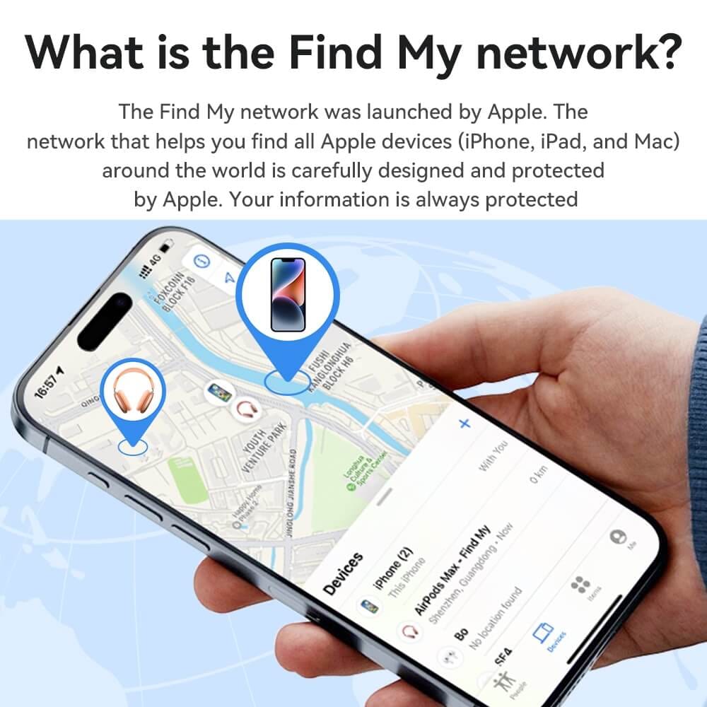 อุปกรณ์ติดตามจีพีเอส HOCO E94 GPS TAG สำหรับ APPLE IOS สีม่วง