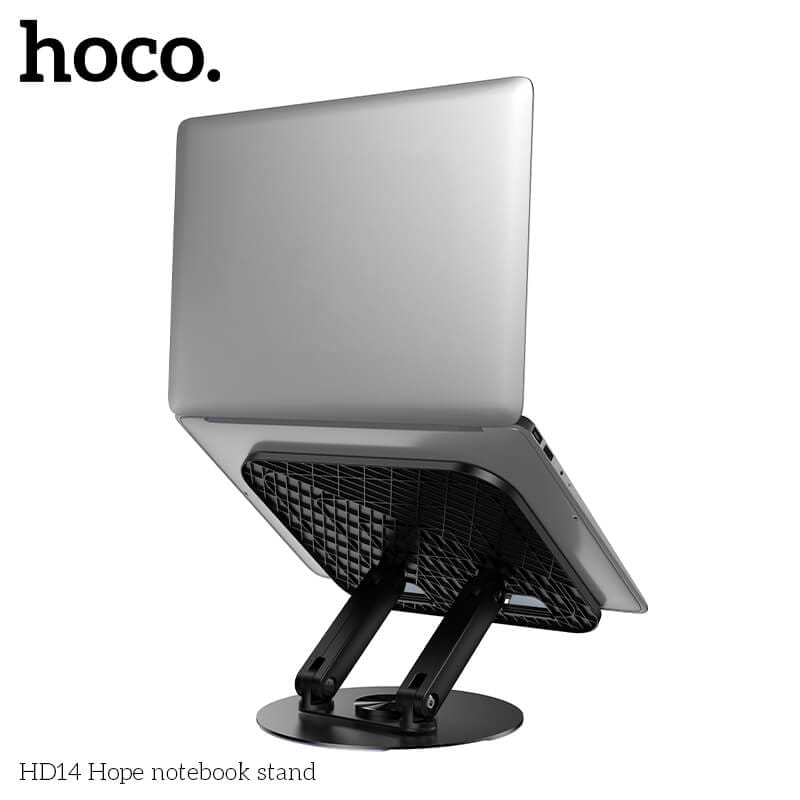 แท่นวางโน้ตบุ๊ก HOCO HD14 หมุนได้ 360&deg; ปรับระดับได้ 2 แกน รองรับขนาดสูงสุด 16 นิ้ว