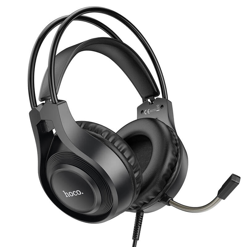 หูฟังเกมมิ่ง HOCO W106 แบบมีสาย AUX 3.5 มม. พร้อมไดร์เวอร์ HI-FI ขนาด 50 มม. และไมโครโฟนตัดเสียงรบกวน HD