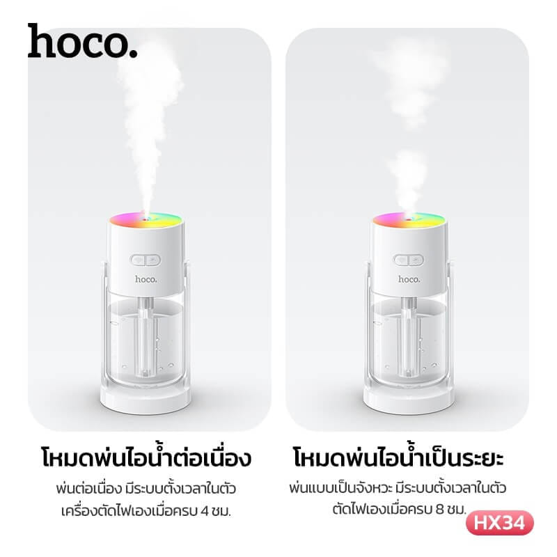 เครื่องเพิ่มความชื้น 2IN1 HOCO HX34 พร้อมไฟโปรเจคเตอร์ลายดวงดาว ความจุ 280ML