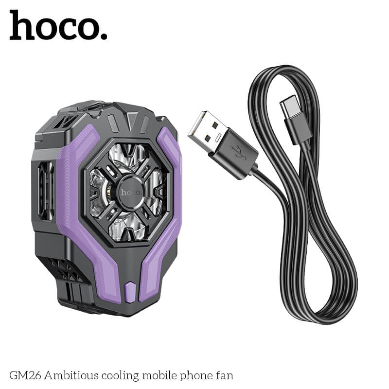 พัดลมระบายความร้อนมือถือ HOCO GM26 มีหน้าจอแสดงอุณหภูมิ ลมแรงเย็นเร็ว -3°C สำหรับมือถือจอ 4.5-7 นิ้ว_4