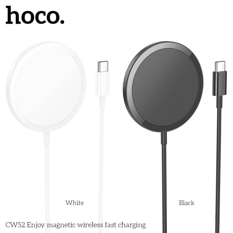 แท่นชาร์จไร้สาย 2IN1 HOCO CW52 QI WIRELESS จ่ายไฟ 15W รองรับ มือถือ & หูฟังไร้สาย IOS ANDROID สีขาว_4