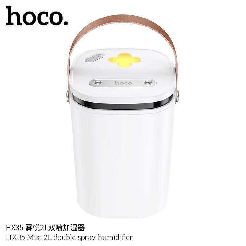 เครื่องเพิ่มความชื้น HOCO HX35 ความจุ 2 ลิตร สีขาว หัวพ่นคู่ ละอองไอน้ำระดับนาโน ใช้งานยาว 30 ชม