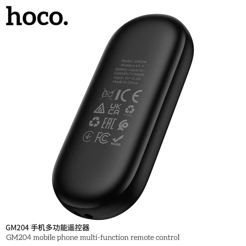 รีโมทควบคุมสมาร์ทโฟนไร้สาย HOCO GM204 BLUETOOTH 5.4 ใช้งานอเนกประสงค์ รองรับทั้ง IOS / ANDROID สีดำ