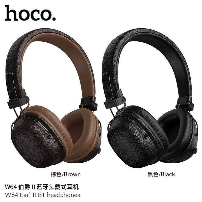 หูฟังไร้สาย HOCO W64 สีดำ สไตล์วินเทจ บลูทูธ 5.4 ใช้งาน 32 ชม. ไดร์เวอร์ 40MM