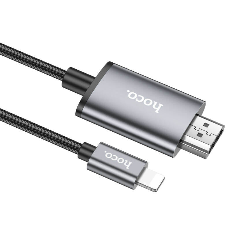 สายเคเบิล LIGHTNING TO HDMI HOCO UA27 รองรับความละเอียด 1080P 60HZ FULL HD ความยาว 2 เมตร สำหรับฟังก์ชั่น SCREEN MIRRORING