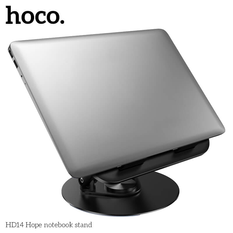 แท่นวางโน้ตบุ๊ก HOCO HD14 หมุนได้ 360&deg; ปรับระดับได้ 2 แกน รองรับขนาดสูงสุด 16 นิ้ว