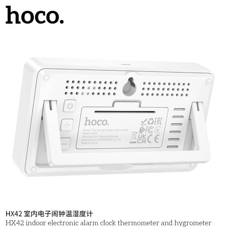 นาฬิกาดิจิตอล 5-IN-1 HOCO HX42 จอแสดงผล LCD วัดอุณหภูมิ วัดความชื้น ตั้งปฏิทิน ตั้งปลุก