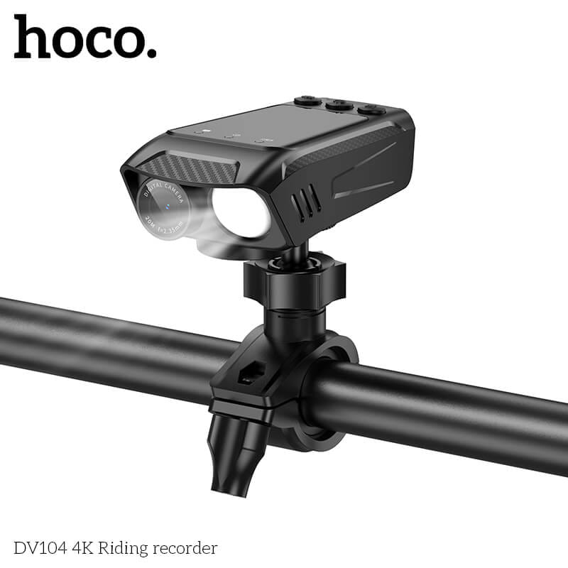 กล้องติดจักรยาน HOCO DV104 4K 60FPS พร้อมไฟหน้าในตัว 1000LM หน้าจอ IPS HD กันสั่น กันน้ำ IPX5 รองรับ WIFI และ APP