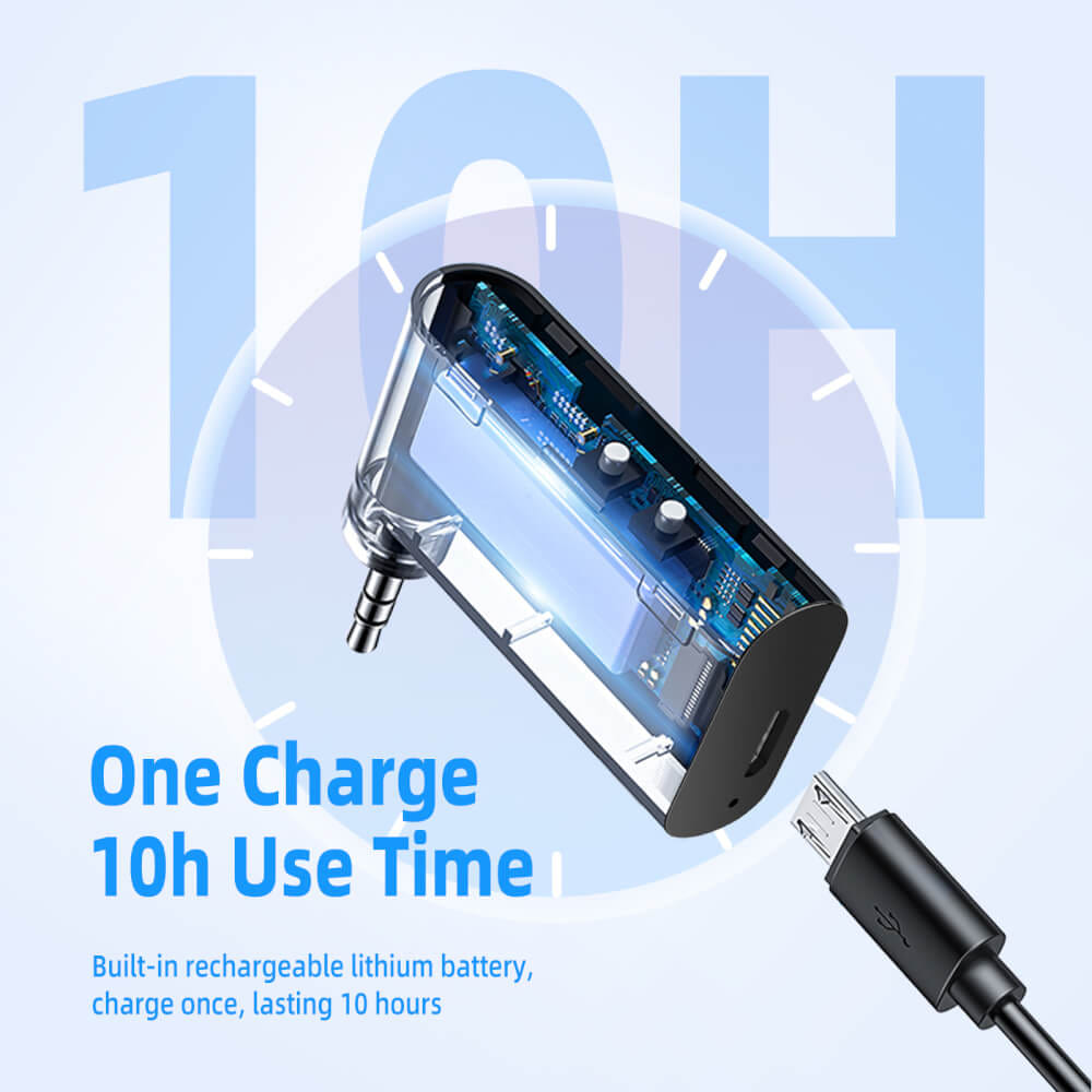 อุปกรณ์รับสัญญาณบลูทูธ HOCO E53 แปลงพอร์ต AUX 3.5MM สำหรับใช้งานในรถยนต์ รองรับการโทรสาย
