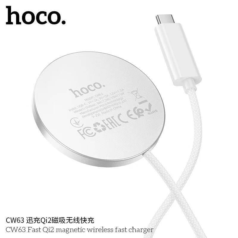 แท่นชาร์จไร้สาย HOCO CW63 มาตรฐาน QI2 WIRELESS ชาร์จเร็วสูงสุด 15W_5