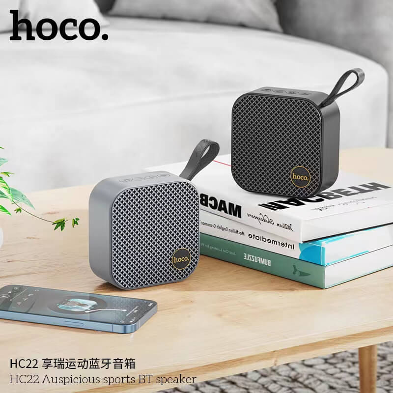 ลำโพงบลูทูธ HOCO HC22 สีดำ รองรับ TWS, TF CARD, AUX 3.5MM, USB FLASHDRIVE