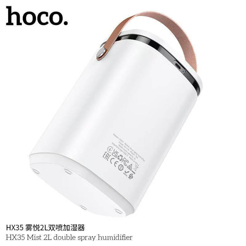 เครื่องเพิ่มความชื้น HOCO HX35 ความจุ 2 ลิตร สีขาว หัวพ่นคู่ ละอองไอน้ำระดับนาโน ใช้งานยาว 30 ชม