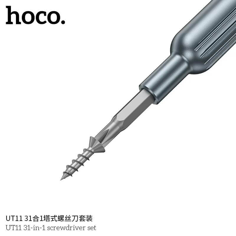 ชุดไขควงอเนกประสงค์ 31-IN-1 HOCO UT11 ด้ามแม่เหล็กพรีเมียม สำหรับซ่อมอุปกรณ์อิเล็กทรอนิกส์ สีเทา_5
