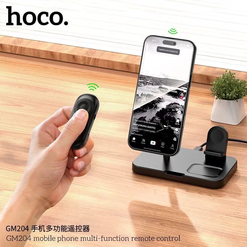 รีโมทควบคุมสมาร์ทโฟนไร้สาย HOCO GM204 BLUETOOTH 5.4 ใช้งานอเนกประสงค์ รองรับทั้ง IOS / ANDROID สีดำ