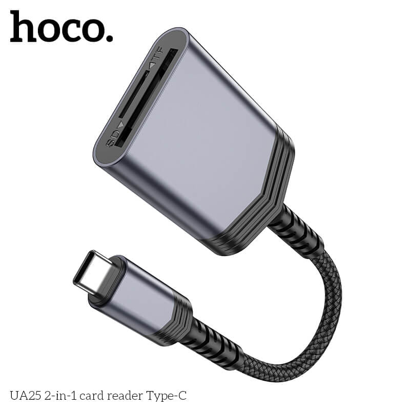 การ์ดรีดเดอร์ TYPE-C 2IN1 HOCO UA25 ความเร็วสูง 480MBPS รับไฟล์สูงสุด 2TB รองรับ OTG_5