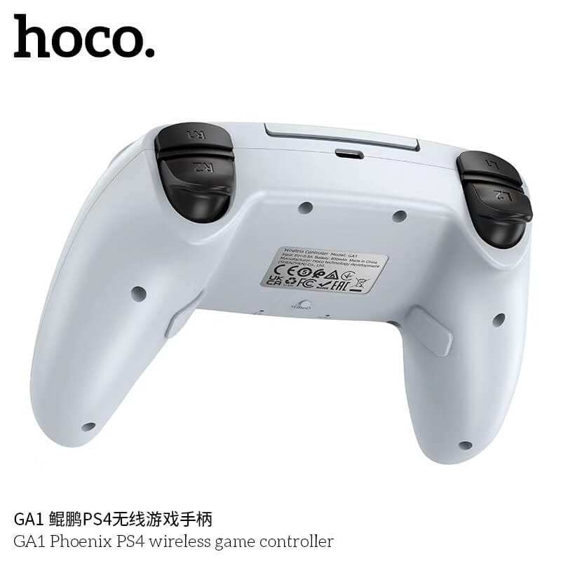 จอยเกมไร้สาย HOCO GA1 สำหรับใช้กับ PS4 รองรับระบบสั่น ระบบเสียง เ, 6-AXIS GYROSCOPE, Bชื่อมต่อหูฟังได้ สีขาว