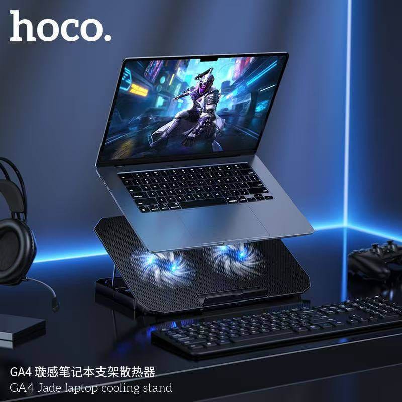 แท่นวางโน๊ตบุ๊ค HOCO GA4 พัดลมคู่ระบายความร้อน ขนาดใบพัด 120MM ปรับได้ 7 ระดับ รองรับโน๊ตบุ๊ค 12-17 นิ้ว_5