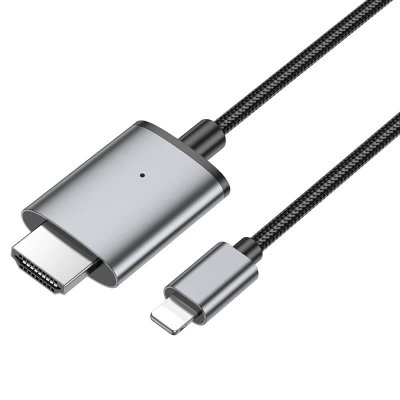 สายเคเบิล LIGHTNING TO HDMI HOCO UA27 รองรับความละเอียด 1080P 60HZ FULL HD ความยาว 2 เมตร สำหรับฟังก์ชั่น SCREEN MIRRORING