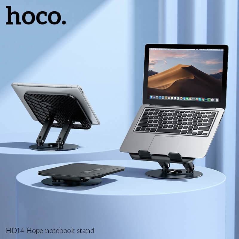 แท่นวางโน้ตบุ๊ก HOCO HD14 หมุนได้ 360&deg; ปรับระดับได้ 2 แกน รองรับขนาดสูงสุด 16 นิ้ว
