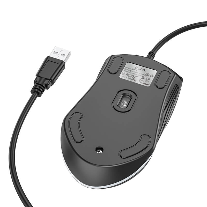 เมาส์เกมมิ่ง HOCO GM19 แต่งไฟ RGB LUMINOUS สาย USB ยาว 1.4 เมตร DPI 1000