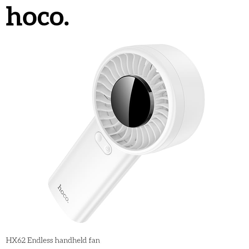 พัดลมพกพา HOCO HX62 ปรับแรงลม 100 ระดับ หน้าจอดิจิทัล แบตเตอรี่ 6000MAH ใช้งานสูงสุด 17 ชั่วโมง