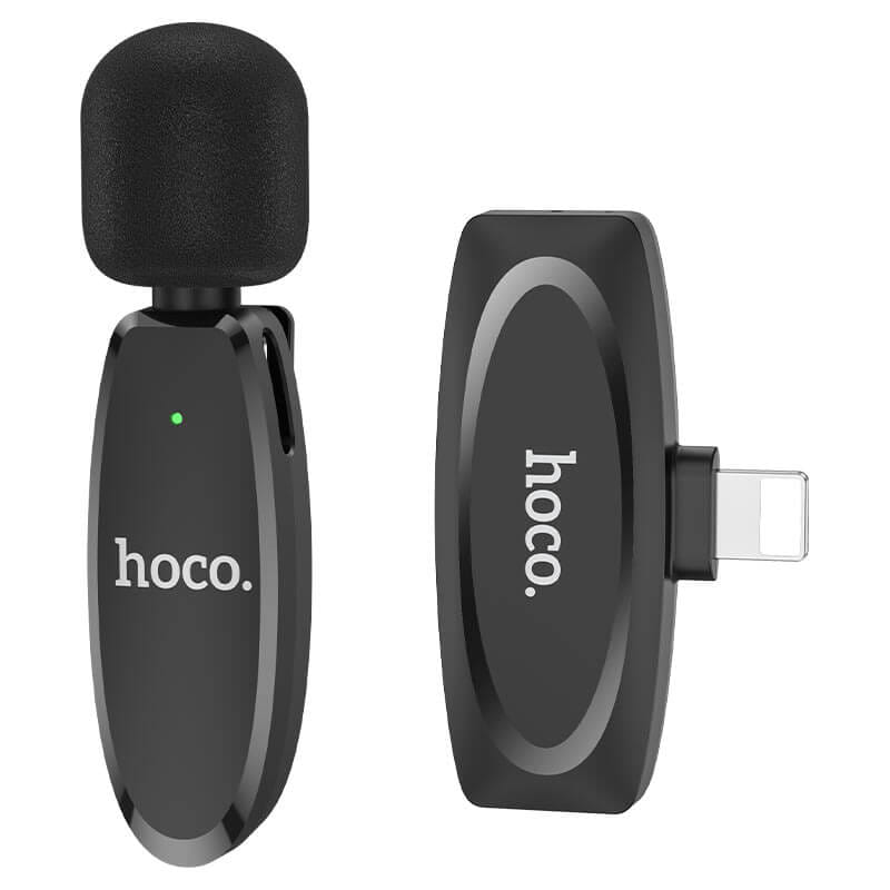 ไมโครโฟนไร้สาย HOCO L15 IOS LIGHTNING ระบบรับเสียง 360&deg; ความถี่ 2.4GHZ ระยะการใช้งาน 15 เมตร สำหรับ IPHONE
