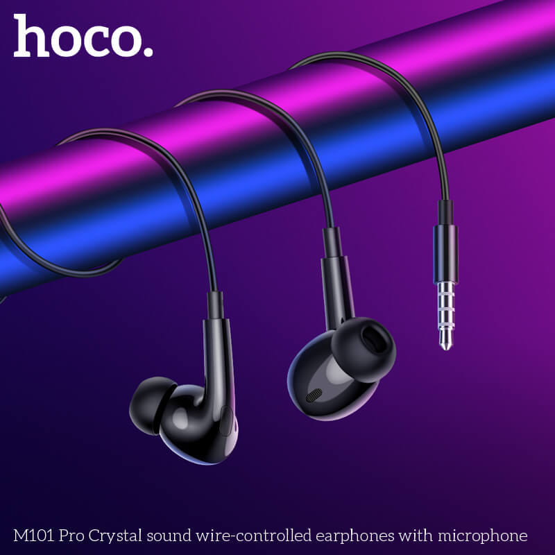 หูฟัง HOCO M101 PRO สาย AUX 3.5MM สีดำ ไมโครโฟนในตัว พร้อมปุ่มคอนโทรล