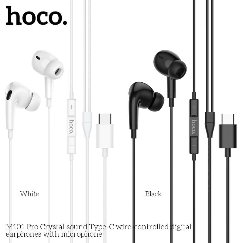 หูฟัง HOCO M101 PRO สาย TYPE-C สีดำ ไมโครโฟนในตัว พร้อมปุ่มคอนโทรล