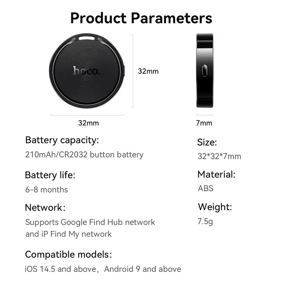 อุปกรณ์ติดตามจีพีเอส 2IN1 HOCO E101 สีขาว รองรับ 2 ระบบ ทั้ง IOS & ANDROID ตามตำแหน่งทั่วโลก