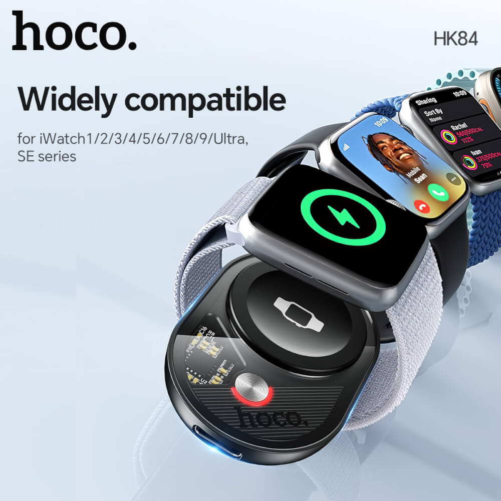 แท่นชาร์จนาฬิกาสมาร์ทวอทช์ HOCO HK84 สำหรับ APPLE WATCH 1-10, ULTRA, SE สีขาว