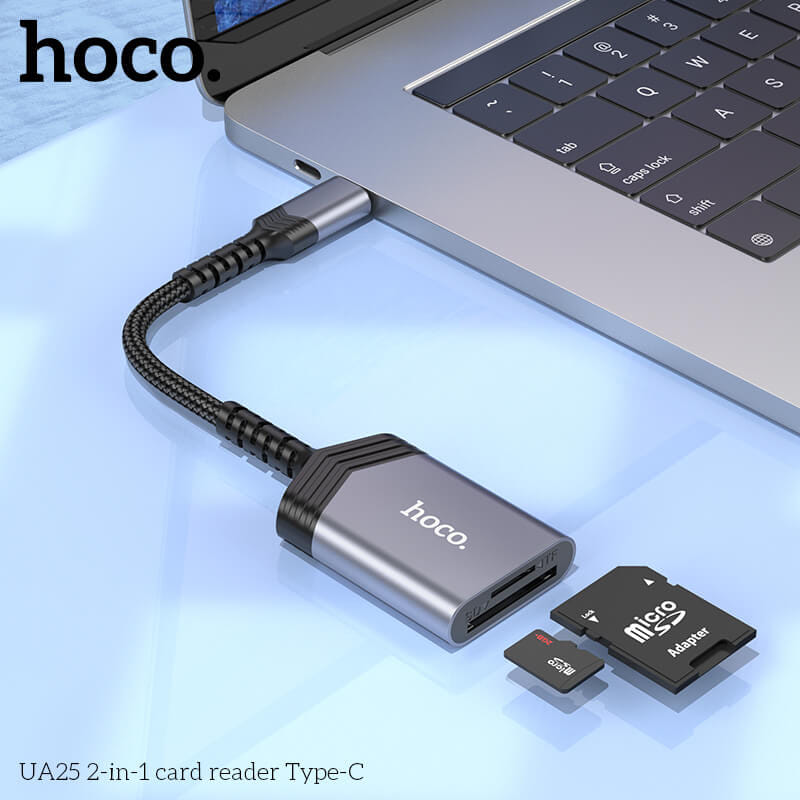 การ์ดรีดเดอร์ TYPE-C 2IN1 HOCO UA25 ความเร็วสูง 480MBPS รับไฟล์สูงสุด 2TB รองรับ OTG_6