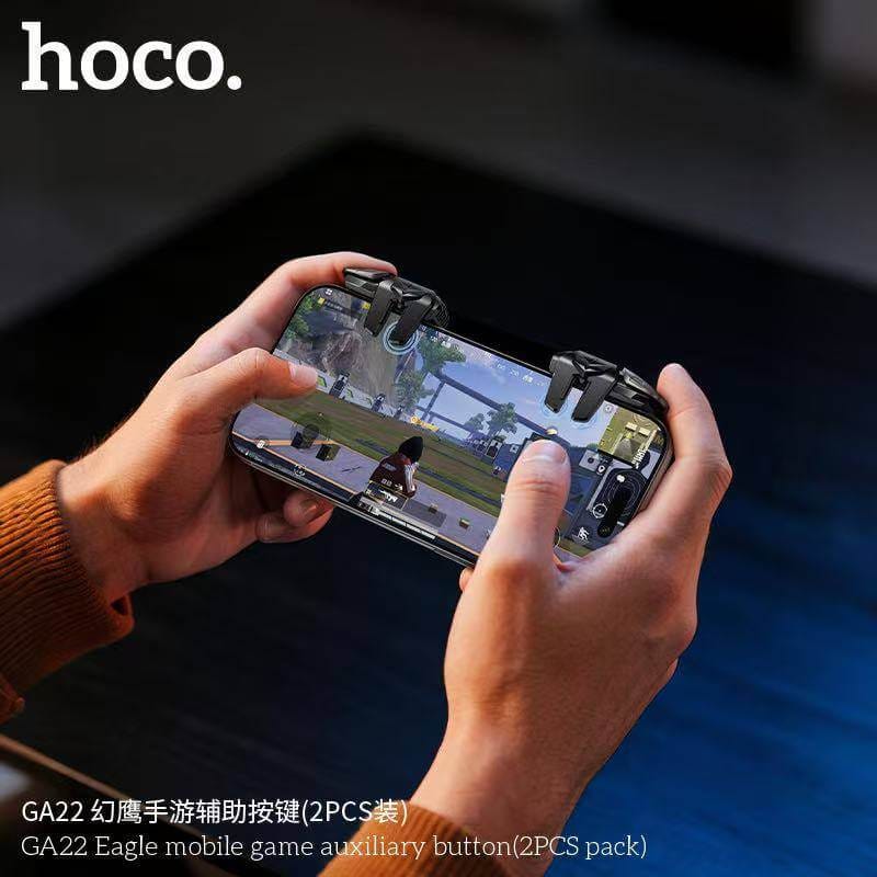 ปุ่มช่วยยิงเกมมือถือ 2 ชิ้น HOCO GA22 รองรับมือถือ 4-7 นิ้ว ช่วยเพิ่มความแม่นยำ เล่นลื่น ยิงไว
