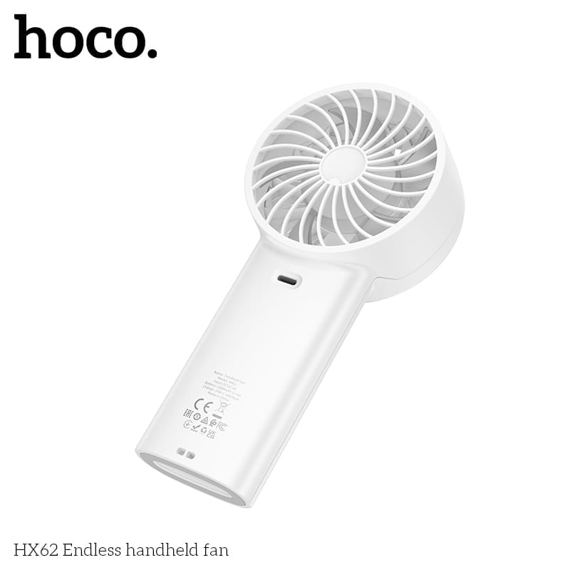 พัดลมพกพา HOCO HX62 ปรับแรงลม 100 ระดับ หน้าจอดิจิทัล แบตเตอรี่ 6000MAH ใช้งานสูงสุด 17 ชั่วโมง