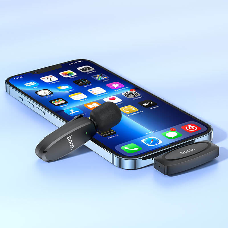 ไมโครโฟนไร้สาย HOCO L15 IOS LIGHTNING ระบบรับเสียง 360&deg; ความถี่ 2.4GHZ ระยะการใช้งาน 15 เมตร สำหรับ IPHONE