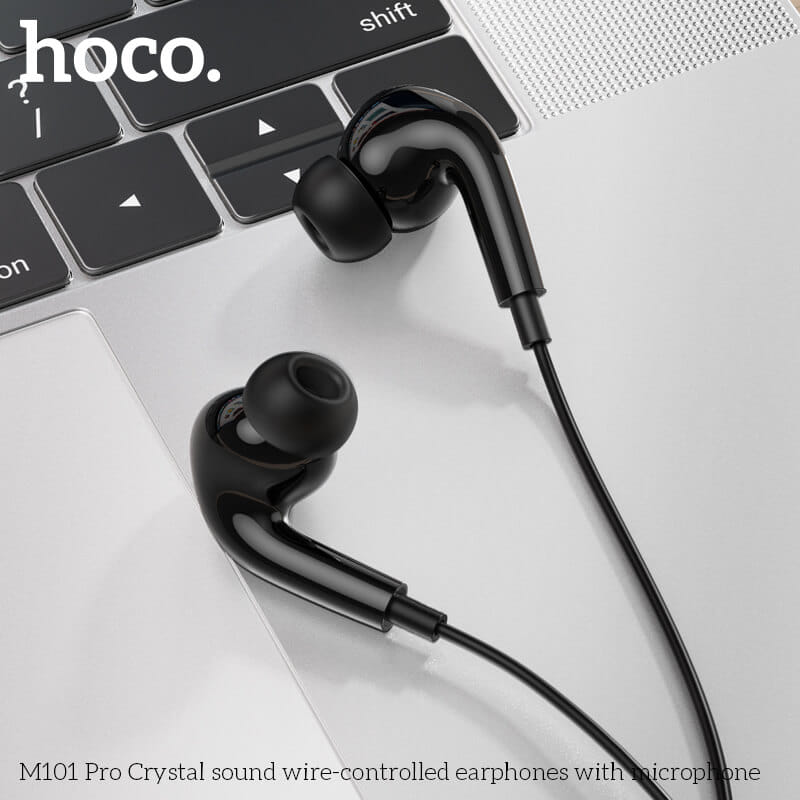 หูฟัง HOCO M101 PRO สาย AUX 3.5MM สีดำ ไมโครโฟนในตัว พร้อมปุ่มคอนโทรล