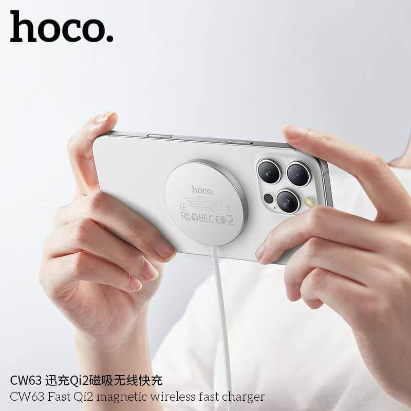 แท่นชาร์จไร้สาย HOCO CW63 มาตรฐาน QI2 WIRELESS ชาร์จเร็วสูงสุด 15W_7