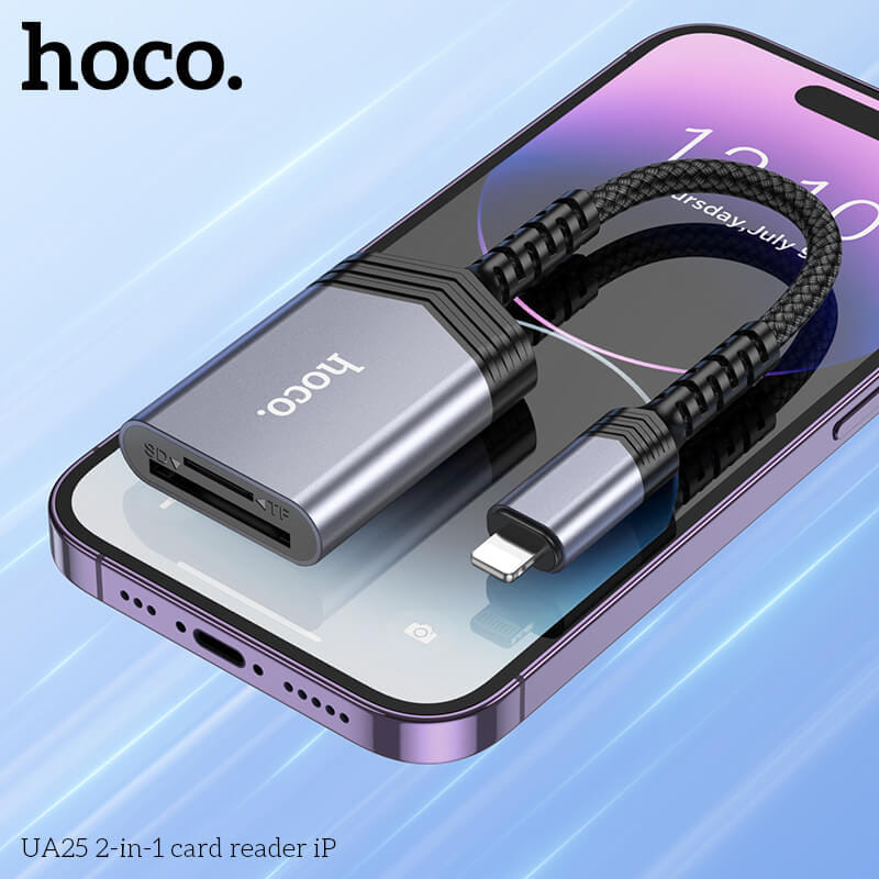 การ์ดรีดเดอร์ IOS LIGHTNING 2IN1 HOCO UA25 ความเร็วสูง 480MBPS รับไฟล์สูงสุด 2TB รองรับ OTG สำหรับ IPHONE 6-14_7