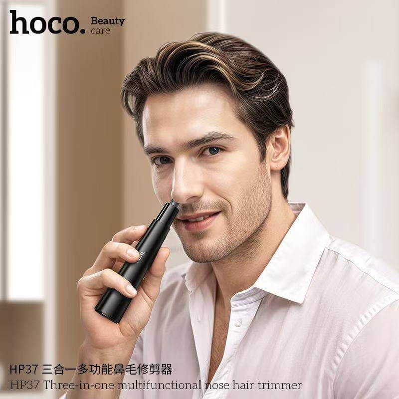 เครื่องโกนไฟฟ้า 3-IN-1 HOCO HP37 พร้อมหัวเปลี่ยน 3 แบบ ตัดขนจมูก / กันคิ้ว / โกนขน ชาร์จไฟได้