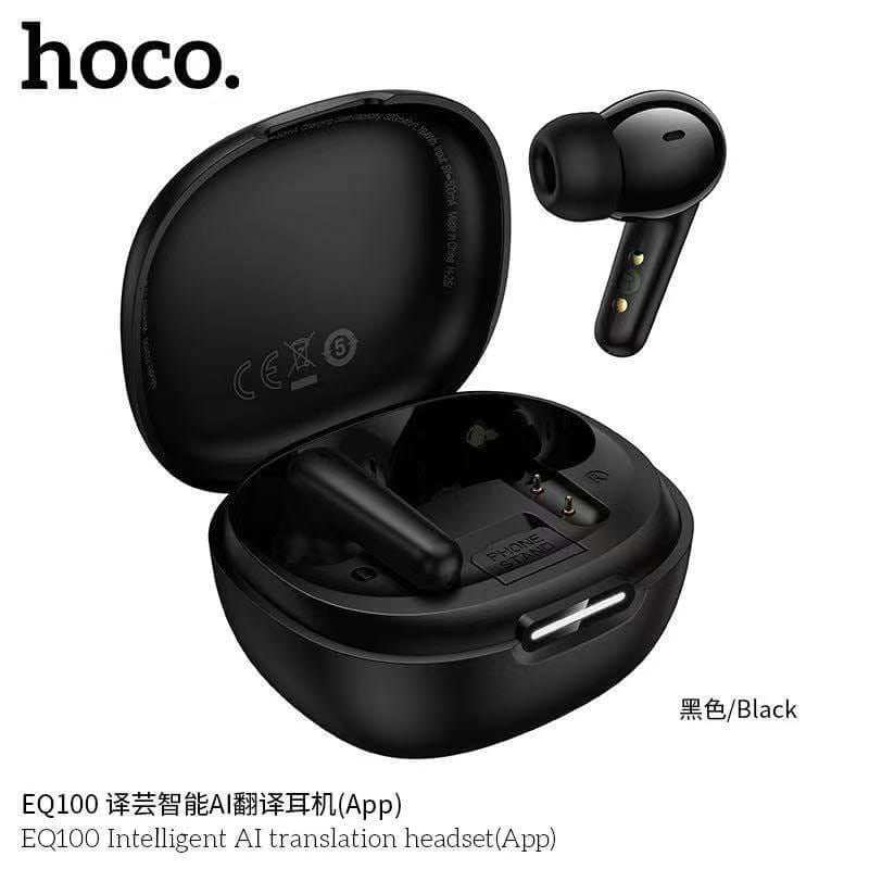 หูฟังแปลภาษา 134 ภาษา HOCO EQ100 สีดำ AI อัจฉริยะ รองรับแอป HOCO MUSIC ปรับแต่งเสียง EQ