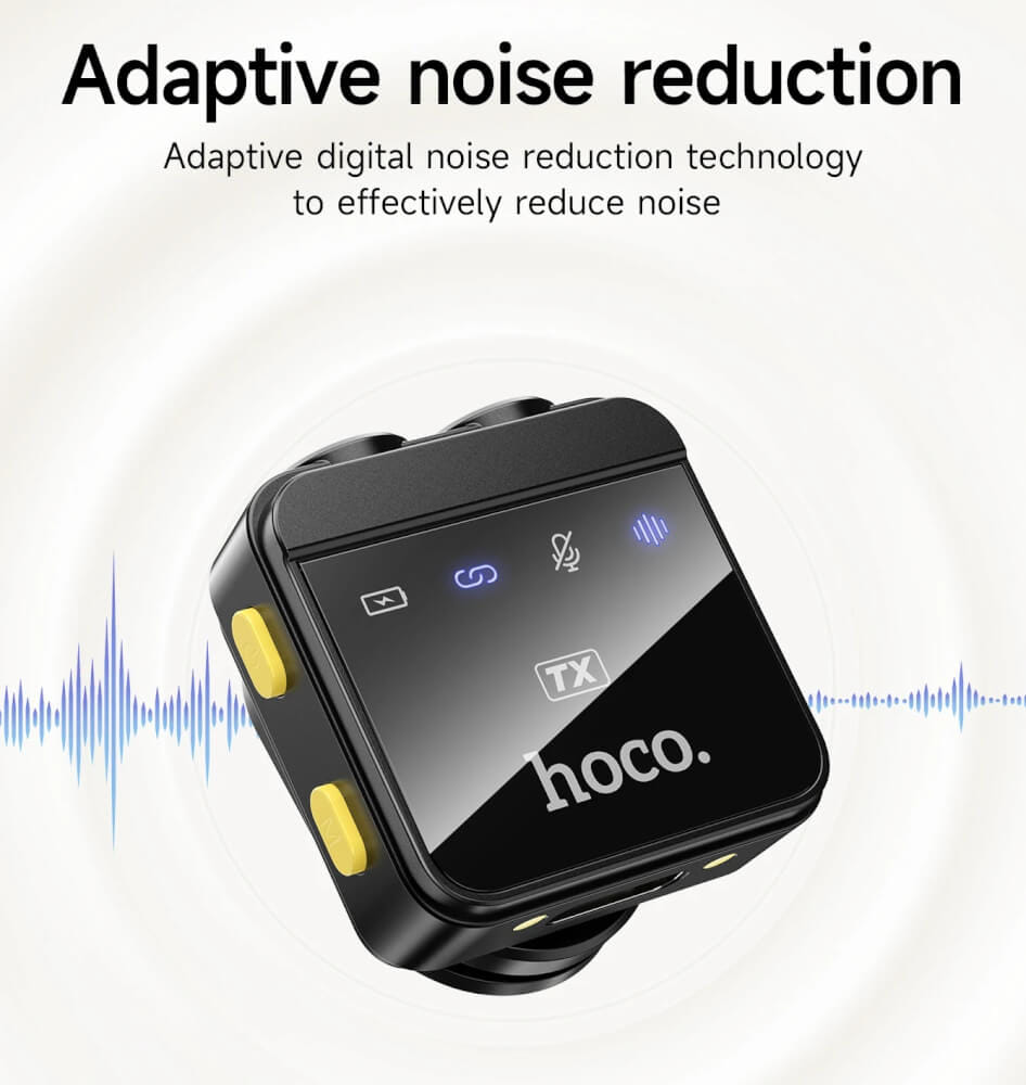 ไมโครโฟนไร้สาย HOCO L17 ระบบลดเสียงรบกวน รับเสียง HD 360&deg; ส่งสัญญาณ 2.4GHZ ระยะการใช้งาน 15 เมตร สำหรับ ANDROID & IOS