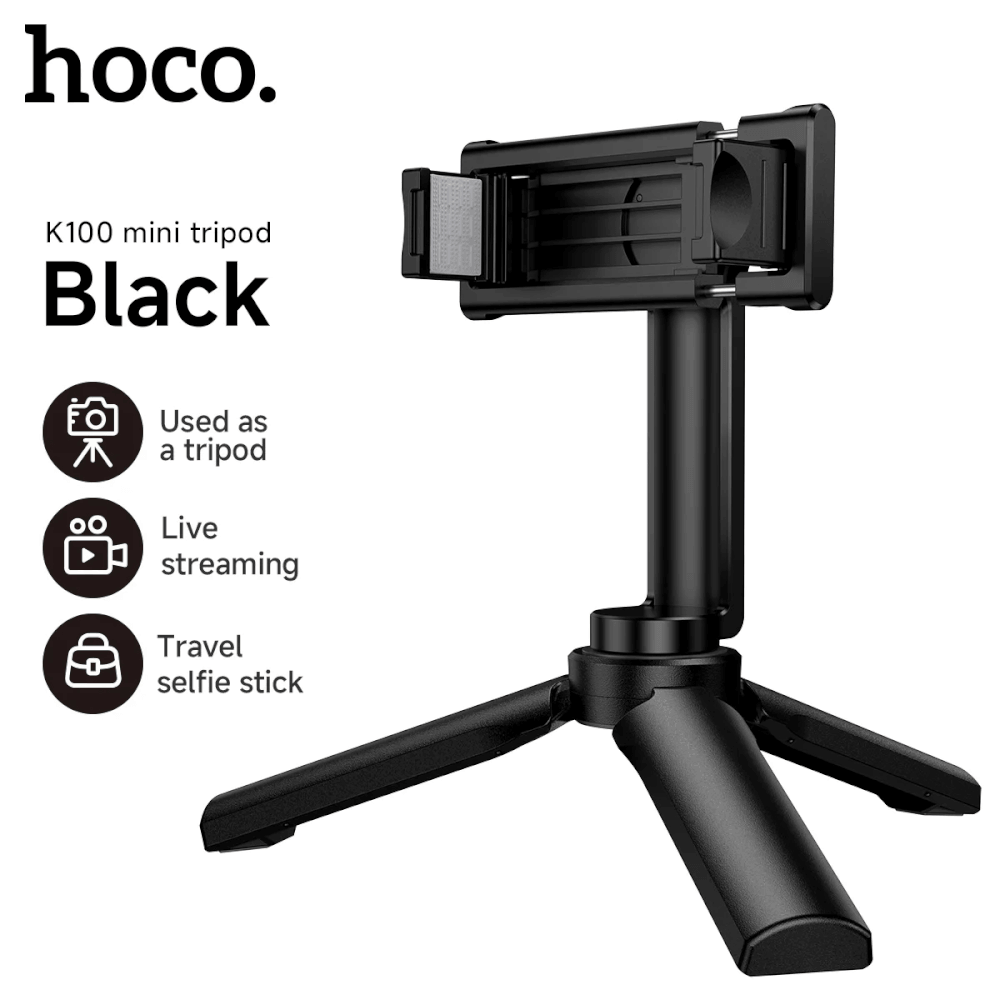 ขาตั้งมือถือ 3IN1 HOCO K100 พร้อมเกลียว 1/4 นิ้ว ที่หนีบถอดแยกได้ รองรับมือถือ กล้องแอคชั่น ไฟเสริม