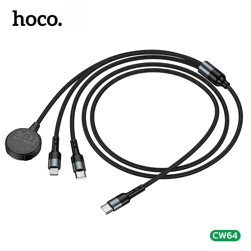 สายชาร์จ 3IN1 HOCO CW64 แท่นชาร์จนาฬิกา APPLE WATCH + TYPE-C + LIGHTNING