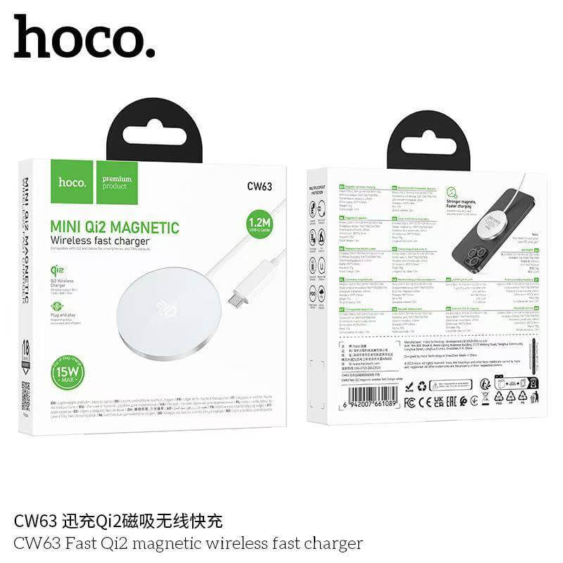 แท่นชาร์จไร้สาย HOCO CW63 มาตรฐาน QI2 WIRELESS ชาร์จเร็วสูงสุด 15W_8