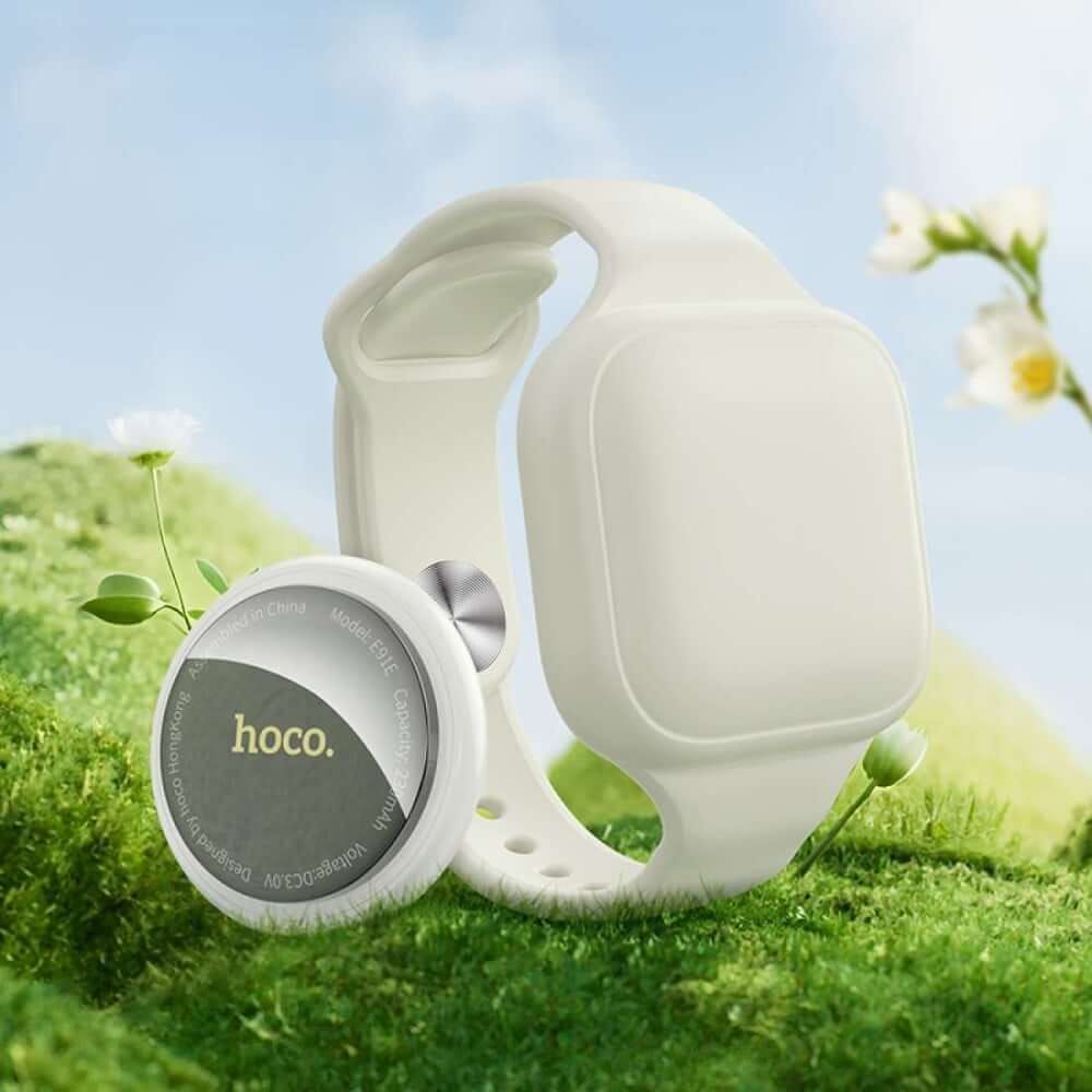 อุปกรณ์ติดตามจีพีเอส HOCO E91E สีเทา GPS TAG แบบสายรัดข้อมือ รองรับ APPLE FIND MY NETWORK สำหรับเด็กและผู้สูงอายุ