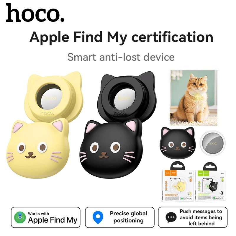 อุปกรณ์ติดตามสัตว์เลี้ยง HOCO E91D อุปกรณ์ติดตามจีพีเอส แบบติดปลอกคอ สำหรับ APPLE IOS สีเบจ