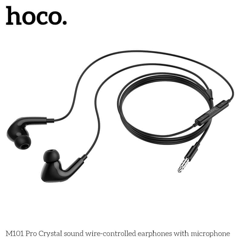 หูฟัง HOCO M101 PRO สาย AUX 3.5MM สีดำ ไมโครโฟนในตัว พร้อมปุ่มคอนโทรล